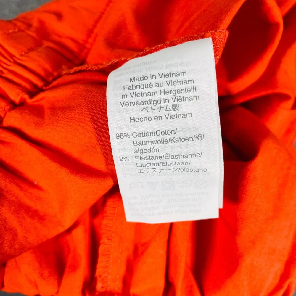 J.Crew Paperbag Waist Tie Shorts Size 0‎ Bright Orange High Rise Coastal Chic